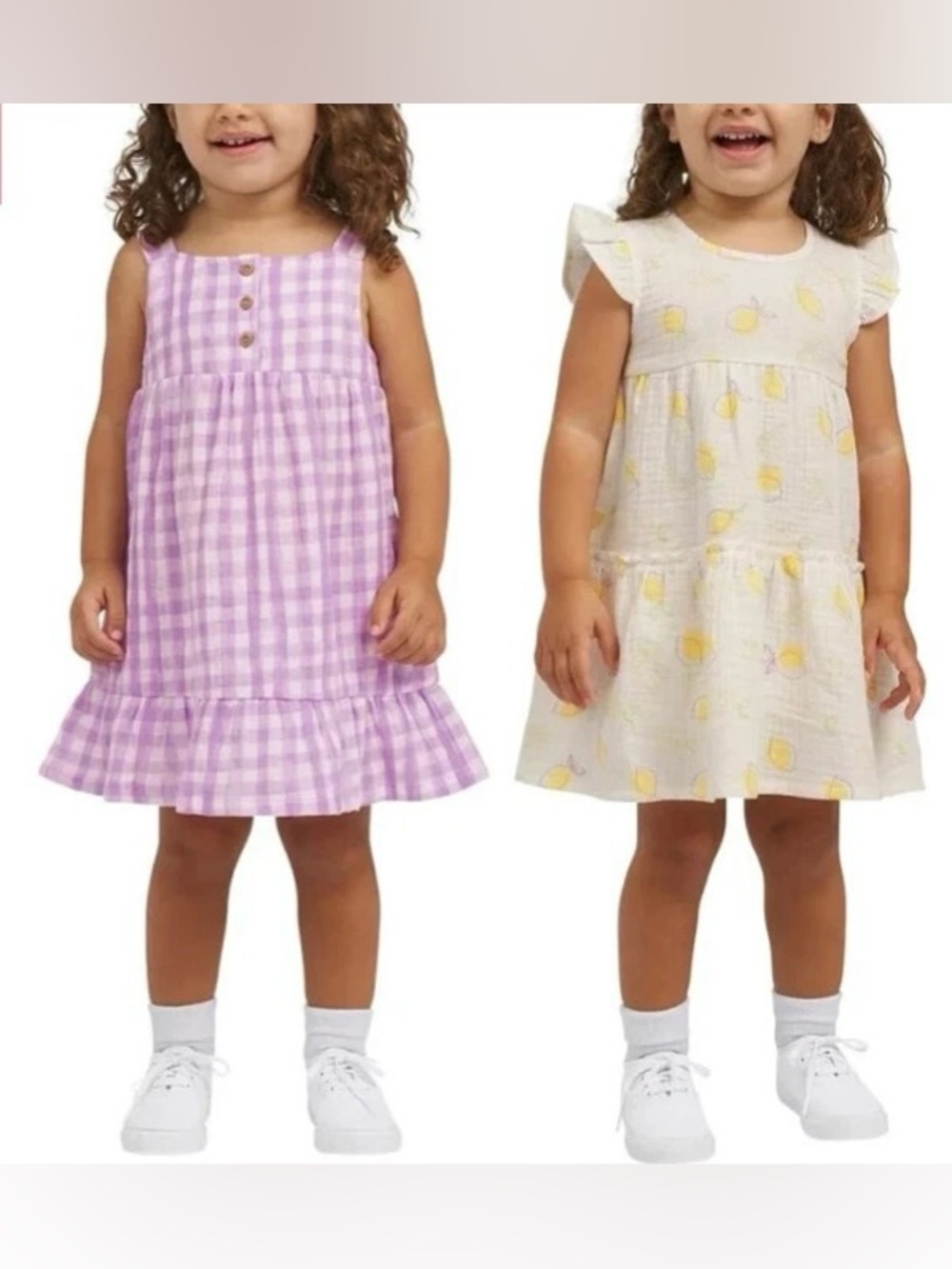 NWT Koala Baby 2-Pack 4-Piece Dress w Diaper Cover Girl 24 Months Purple Lemon